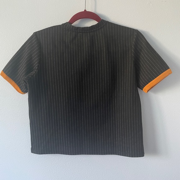 Zara Boxy Striped Structured Tee - Picture 2 of 3